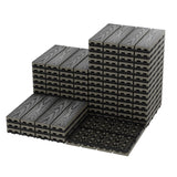 Garvee Set de 27 Baldosas de Suelo de Composite para Exterior 30x30 cm Suelo Encastrable de Madera Sintética Antideslizante para Terraza Jardín y Balcón Gris - Gris