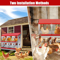 Garvee Caja de Nido para Gallinas 2 Capas 6 Compartimentos con Patas, Acero Galvanizado, Con 6 Huevos Falsos, Impermeable Antióxido, Montable en Pared, Rojo