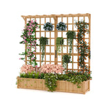 Garvee Cama de Jardín Elevada con Ruedas, Madera de Cedro, 122×61×29 cm Profundidad, Patio y Huerto Urbano, Movilidad 360° - Grande con Celosía y Techo