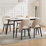 Garvee Sillas De Comedor Tapizadas Juego De 4, Diseño Ergonómico, Tela Premium, Patas De Madera, Cocina Y Restaurante, Varios Colores - Beige 4 Piezas