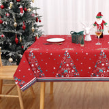 Garvee Mantel Navidad impermeable patrón árbol 137x137cm rojo adecuado fiestas cenas - Rojo