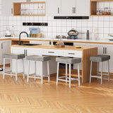 Garvee Juego De Taburetes De Bar Modernos Sin Respaldo Tapizados 61 cm Negro Para Cocinas Bares Y Comedores - Blanco & Gris
