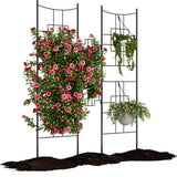 Garvee Trepadora Barroca de Hierro 49cm, Soporte Ergónomico Antióxido, Jardín, Negro, Expansible - Black