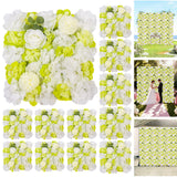 Garvee paneles de pared floral artificial 3D Hidrangea montaje interconectable Seda Duradera reutilizable para bodas y fiestas 38.1x38.1cm - Verde