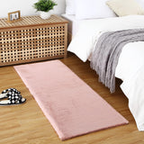 Garvee Alfombra de Pelo Largo, Lavable y Anti-Rutsch, Poliéster, Unicolor, 152.4x160cm, Cómoda y Segura, para Sala y Dormitorio - Rosa