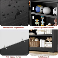 Garvee Estantería De Almacenamiento Ajustable Para Hogar Y Oficina, Diseño Clásico, Madera/MDF, Resistente, Color Natural