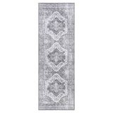 Garvee Alfombra de Pasillo Lavable de Poliéster 1200gsm Estilo Persa con Imitación Cashmere para Entrada o Cocina 60x230cm Gris - Gris
