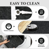 Garvee Teppich Moderno Lavable Antideslizante Bajo Pelo Poliéster Resistente Negro 120x170cm Para Hogar y Niños - Negro