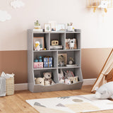 Garvee Estantería Infantil 3 Niveles 7 Compartimentos MDF Gris Robusta Multifuncional para Cuarto y Juego 92x30x108 cm - Gris