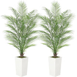 Garvee Palma Artificial Areca 152 cm con Hojas Realistas y Base Estable de Cemento, Decoración Interior y Exterior, Verde - 