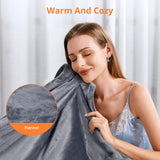 Garvee Manta Eléctrica 180x200 cm Con Control Digital Y Apagado Automático, Flanela Suave, Para Cama Y Sofá, Lavable A Máquina, Color Gris - Gris