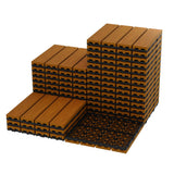 Garvee Pack de 27 Baldosas de Madera Compuesta 30x30 cm, Impermeables, Base Antideslizante, Fácil Instalación, para Patio y Jardín, Teca - Teca