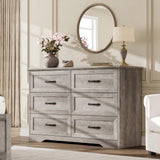 Garvee Cómoda Moderna con 6 Cajones Amplio Almacenaje para Dormitorio y Sala de Estar Diseño Elegante Gris