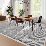 Alfombra Garvee de pelo corto 200x290cm gris claro para sala y dormitorio, lavable, antideslizante, suave y afelpada, de poliéster - Gris Claro