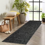 Garvee Tapis De Salon Moderne Zone Rug Antidérapant Résistant Aux Taches Velours Doux 80x150cm Pour Salon Et Chambre - Tono negro