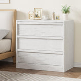 Garvee Cómoda de 3 Cajones Moderna para Dormitorio, Sala, Entrada y Nursery, 75×40×77 cm, Madera Resistente, Estilo Versátil - Blanco