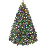 Garvee Árbol de Navidad Artificial 180cm 183cm Árbol Americano Ancho Lleno PVC Ignífugo 758 Puntas 250 Luces LED Verdes Ramas Flexibles Soporte Metálico Plegable Hogares Europa - Verde Natural con Luz