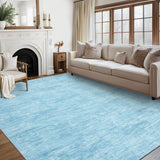Garvee Alfombra De Salón Lavable Antideslizante Sin Pelusas Para Dormitorio Y Oficina 200x290 Cm Azul - Azul