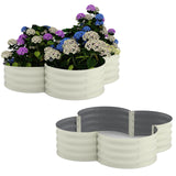 Garvee Jardineras Elevadas Galvanizadas 2-Pack, Cajas Para Plantas Con Base Abierta, Acero Resistente Al Óxido, Para Huertos Y Jardines, Fácil Montaje, Diseño Conectado Al Suelo