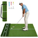 Garvee Tapete de Golf de 152x122 cm de Doble Césped con Base Antideslizante para Entrenamiento