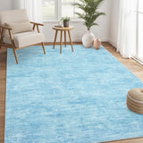 Garvee Alfombra De Salón Lavable, Pelo Corto, Antideslizante, 120x170 Cm, Azul, Para Oficina Y Hogar - Azul