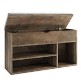 Garvee Banco para Zapatos con Almacenaje y Cojín, 2 Niveles, Madera Resistente, Entrada y Dormitorio, Gris Marrón, 100×30×57 cm - Marrón Oscuro