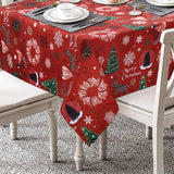 Garvee Mantel Navidad impermeable al aceite lavable decoraciones 132x132cm rojo festivo - Rojo