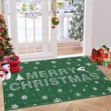 Garvee Alfombra navideña antideslizante 60x100cm microfibra suave lavable para entrada y dormitorio - Verde