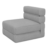 Garvee Sillón convertible de 1 plaza sofá cama plegable con almohada, tela de lino, multifunción, compacto, ideal para salón y habitación - Gris Claro
