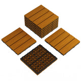 Garvee 9-Pack Baldosas de Madera Compuesta 12x12 Impermeables Ensamble Fácil Base Antideslizante para Patio y Jardín Teak - Teca