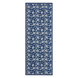Garvee Teppich Wohnzimmer 80x150cm vintage floral antideslizante lavable polipropileno durable bajo pelo cocina dormitorio azul - Azul