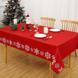 Garvee Mantel Navidad lavable 137x274cm rojo resistente arrugas cubierta mesa comedor - Rojo
