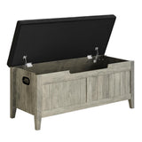 Garvee Banco de Almacenamiento con Cojín 100 cm Madera Doble Bisagra Seguridad para Sala y Dormitorio Color Natural - Gris & Negro