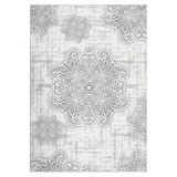 Garvee Alfombra lavable pelo bajo antideslizante Garvee suave lana artificial floral oriental 120x170cm sala dormitorio 1200g 100% poliéster imitación cashmere base lavable plegable - Beige