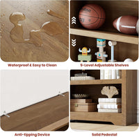 Garvee Mueble Organizador de 6 Niveles de Estilo Rústico con Protección de Seguridad para Usuarios en Estudio o Dormitorio 60cm Marrón