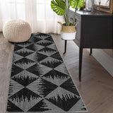 Garvee Teppich Wohnzimmer 80x150cm waschbar antideslizante polypropylen resistente negro salon dormitorio - Negro