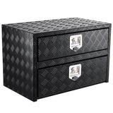 Garvee Caja de Herramientas para Camión de 24 in, Aluminio, Organizador de Dos Niveles, Cerradura Segura, Impermeable, para Camión, RV, Remolque - Negro