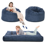 Garvee Sillón Puff Convertible para Adultos 2 en 1 Cama y Sillón, Azul Marino, para Salas y Dormitorios, 111.76x111.76x68.58 cm / 137.16x190.5x25.4 cm - Azul Marino