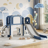 Garvee Juego De Parque Infantil 8 En 1 Para Nios - Tobogn, Escalador, Baloncesto, Telescopio - Interior Y Exterior, Multicolor - Azul