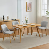 Garvee Juego de 4 Sillas de Comedor Tapizadas en Tela de Lino Gris Sillas Modernas de Madera Maciza para Salón Cocina y Cafetería - Gris