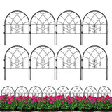 Garvee Valla De Jardín Para Perros 8 Piezas Paneles De Metal 26x20in Resistente A La Intemperie Y Antióxido Negro - Black
