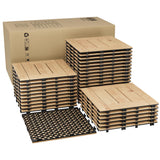 Garvee Baldosas de Madera Maciza de Acacia 30x30 cm 33 Piezas Entrelazadas para Patio y Jardín Antideslizantes Color Madera Natural - Natural