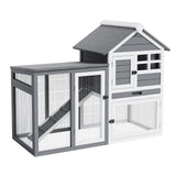 Garvee Casa Para Conejos Y Gallinas 2 Niveles Impermeable Con Rampa Antideslizante 4 Puertas Madera Resistente Ventilación Óptima Para Exterior E Interior