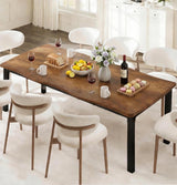 Garvee Mesa de Comedor Rectangular de MDF y Metal de 180cm Diseño Industrial para 6 a 8 Personas Color Vintage
