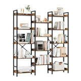Garvee Estantería Triple 5 Niveles - Acero y Tablero de Partículas, Oficina y Hogar, 109×25×160 cm, Negro