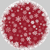 Garvee Alfombra navideña redonda antideslizante con copos de nieve, microfibra ultra suave, 120cm de diámetro, rojo, ideal para entrada y hogar - Degradado de Color - Copo de Nieve