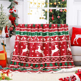 Garvee Manta Navideña Sherpa y Franela 50x60 Rojo Verde - Suave, Reversible, Acogedora para Sofá y Decoración
