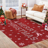 Garvee Alfombra de Navidad antideslizante y lavable para sala y cocina, 160x230cm, rojo - Rojo
