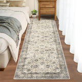 Garvee Alfombra Perlfleece 100% Poliéster Plegable Lavable Diseño Cuadros Irregulares 60x230 cm Beige-Marrón Ideal para Salón y Cocina - Beige & Marrón