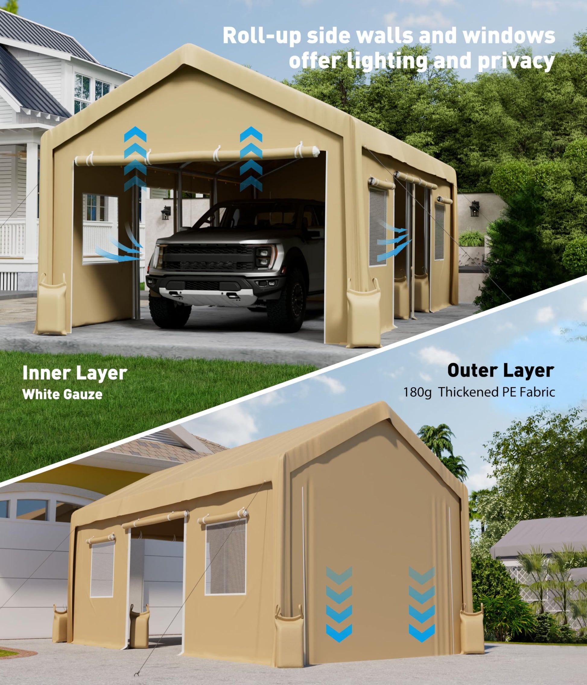 Lona impermeable de alta densidad con protección UV para todo tipo de clima
